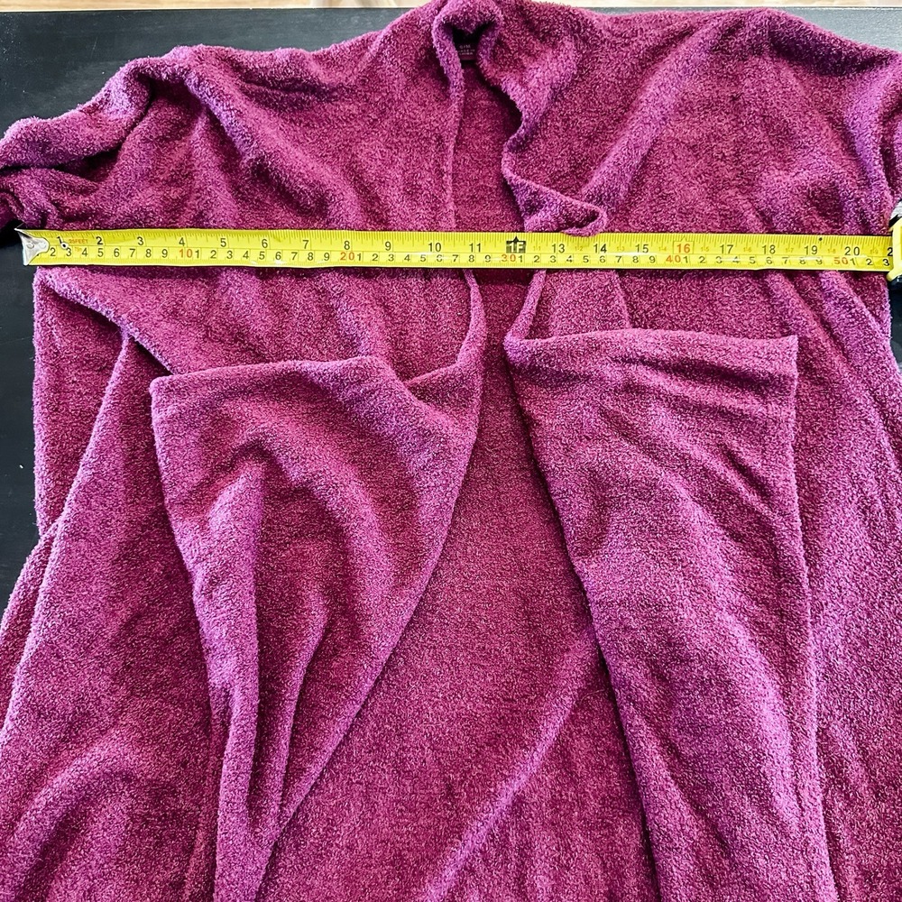 Women's Barefoot Dreams Cozy Chic Lite S/M Cardigan Burgundy Pockets Relax‎ NWOT - Picture 12 of 13